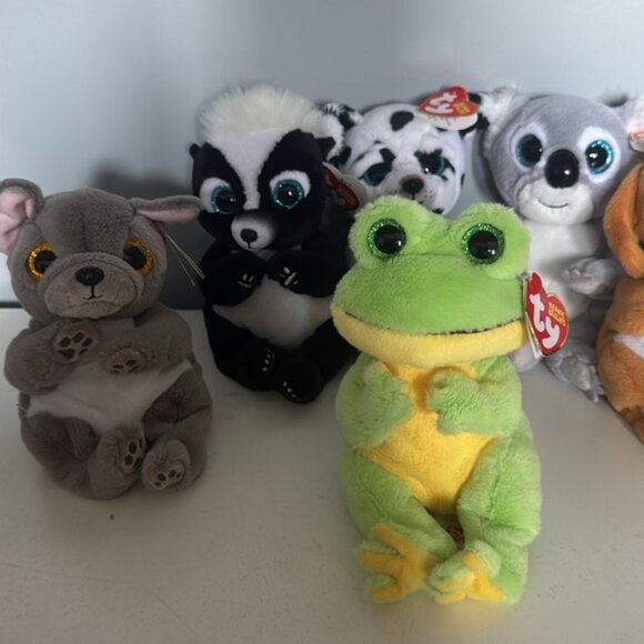 TY Beanie Bellies NWT Bundle Dogs Frog Skunk Koala - Picture 2 of 9